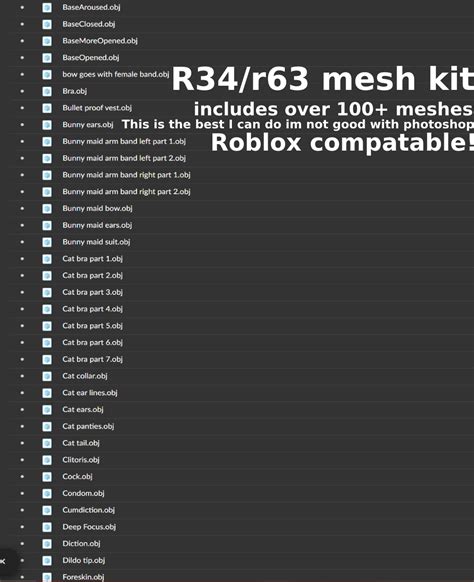 Roblox r34/r63 mesh kit (Downloadable)